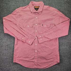 Ball and Buck Anglers Shirt Mens Large Red Gingham Check Made in USA Outdoor